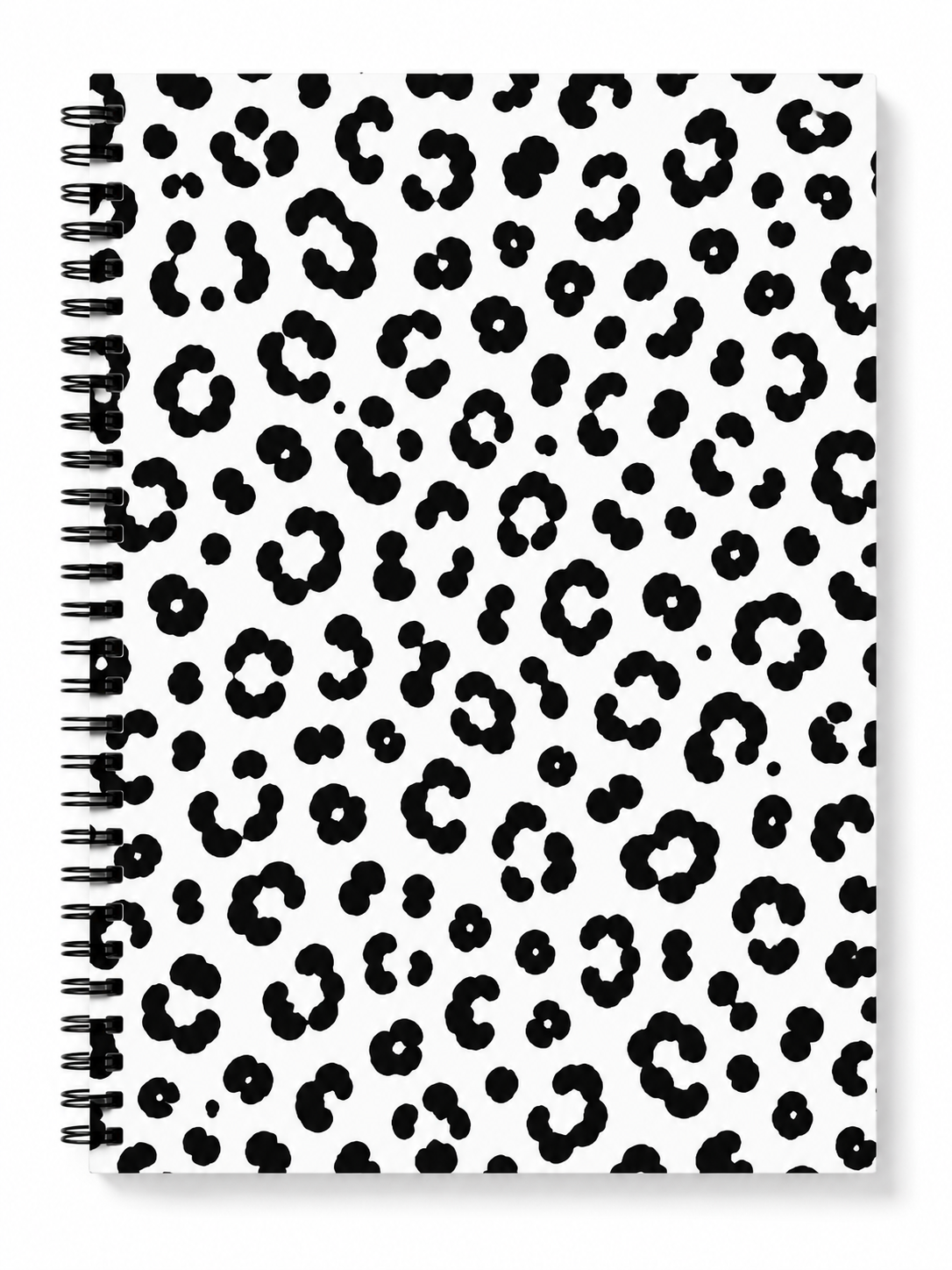 Leopard Print Journal Black and White Spiral bound Notebook Journal 8.5x11 Size Lined Pages