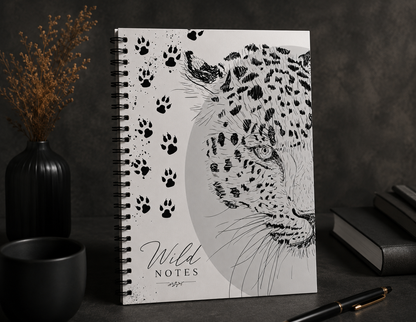 Leopard Spiral bound Notebook Journal 8.5x11 Size Lined Pages