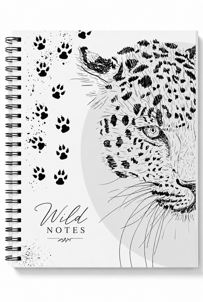 Leopard Spiral bound Notebook Journal 8.5x11 Size Lined Pages