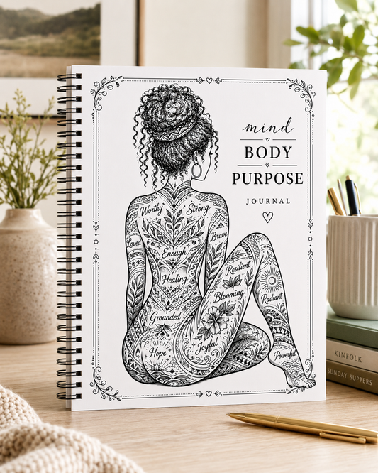 Woman Affirmation Line Art Spiral-bound Notebook Journal 8.5x11 Size Lined, 120 Pages/60 sheets